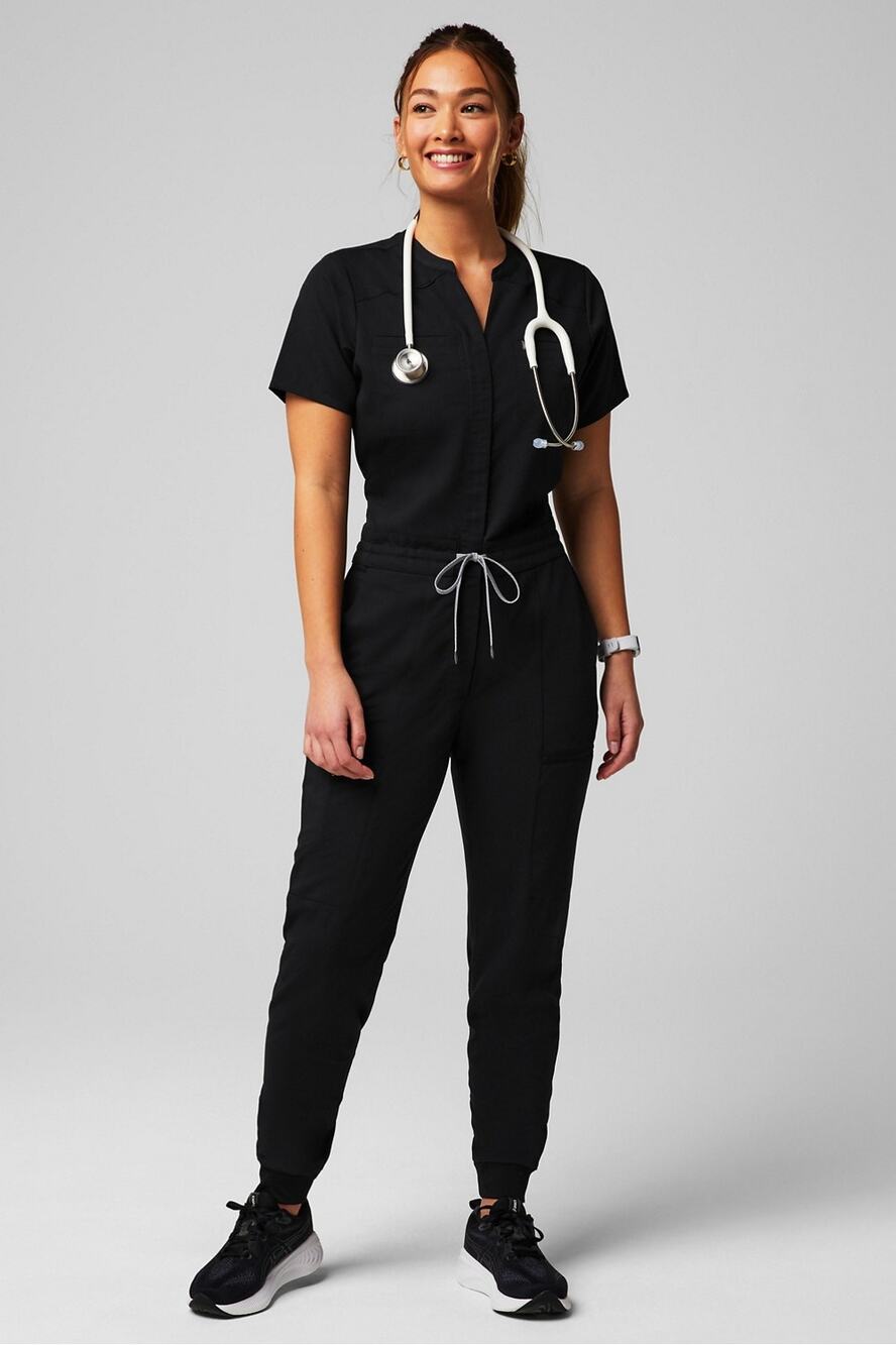 FABLETICS Empower Scrub Jumpsuit Black Medium